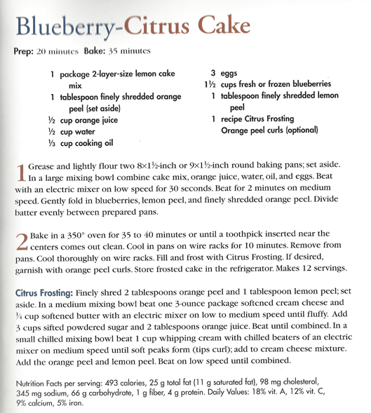 Blueberry citrus cake